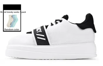 NORVINCY Low Top Stylish Skateboarding Shoes Unisex Black White