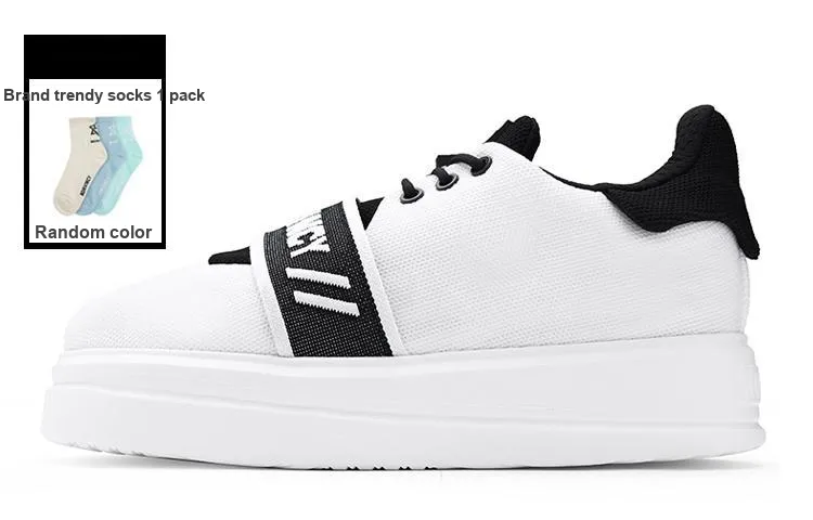 NORVINCY Low Top Stylish Skateboarding Shoes Unisex Black White-0