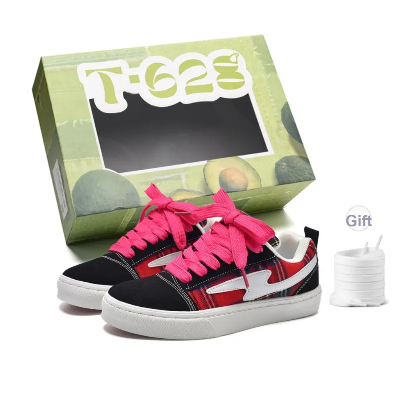 T628 Slip Resistant, Abrasion Resistant, Lightweight, Breathable Low Top Skateboard Shoes Unisex-158