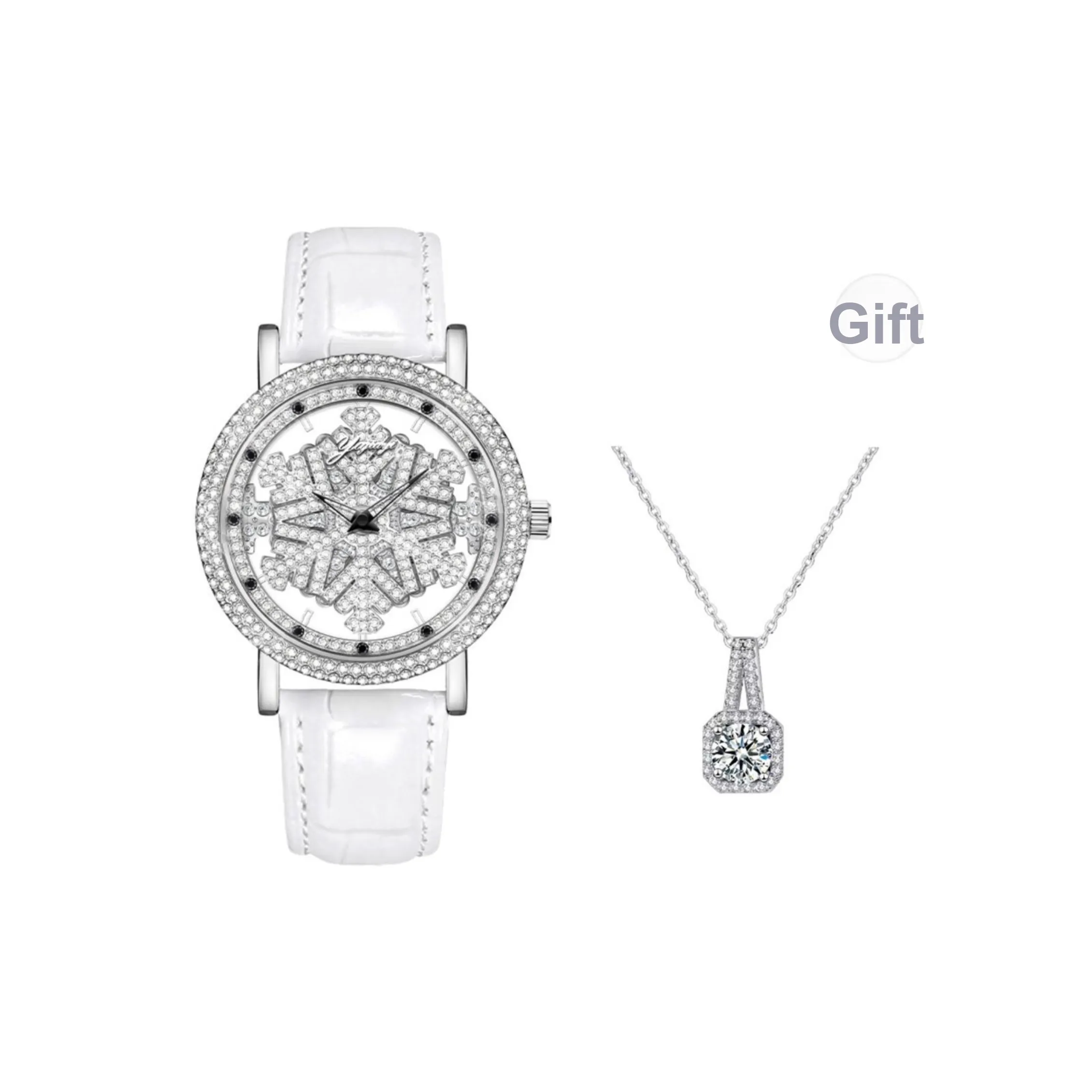 Yajiayi Possession Collection Женские часы Кварцевый механизм Естественная кожа Ремешок Серебристый циферблат