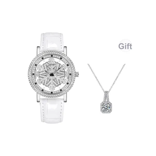 Yajiayi Possession Collection Женские часы Кварцевый механизм Естественная кожа Ремешок Серебристый циферблат