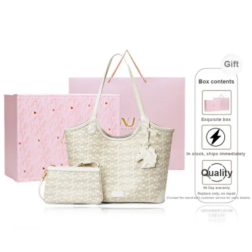 NUCELLE PVC Combo Bag Large Tote Shoulder Bag Crossbody Bag Large Size Women's Multicolor