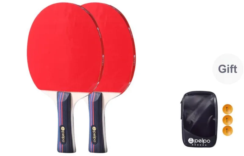 Ping Pong Paddles Unisex Rubber Sponge Poplar Red Multi Specification-14