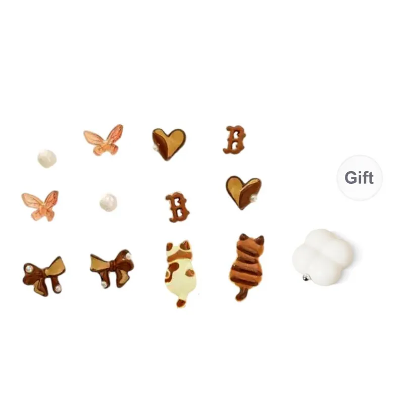 SHEEHHYY Alloy Stud Earrings Women's-4