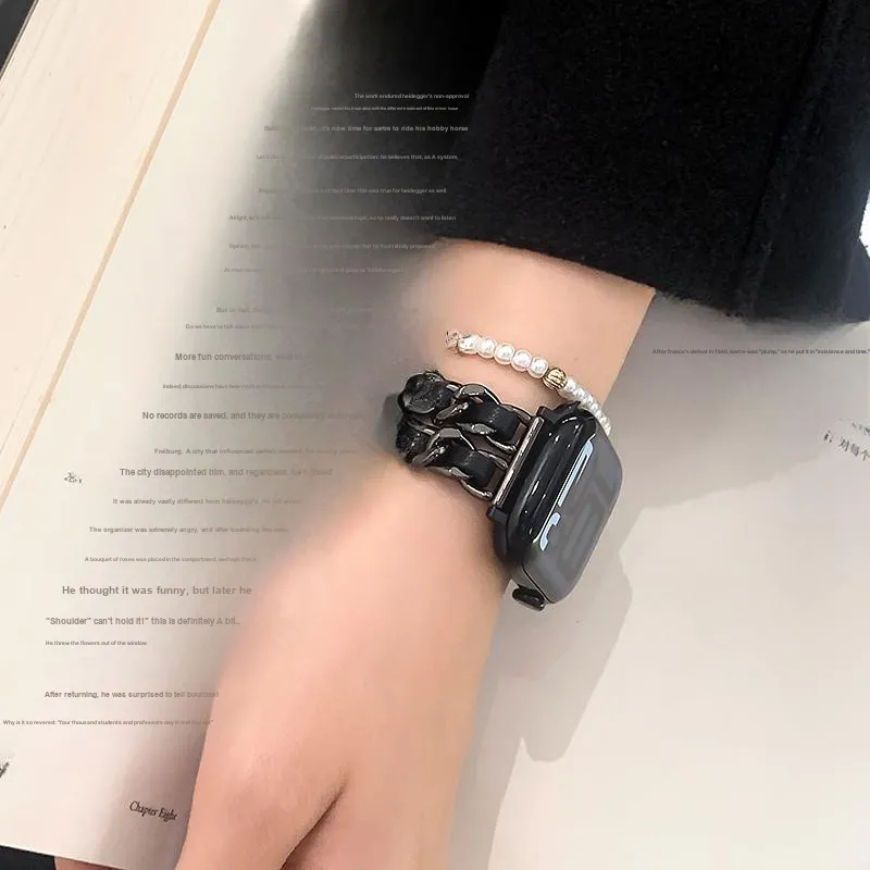 UHADA Apple Compatibility Watch Band Metal With Leather Material-20