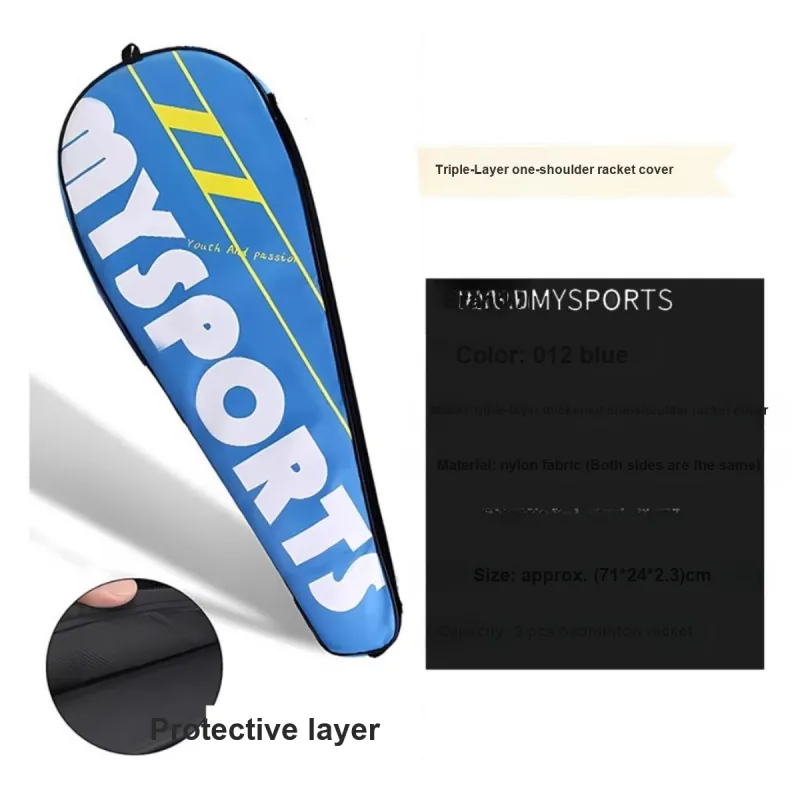 Mysports Badminton Racket Bags 2 Pcs Pack Sporty Style Shoulder Bag Unisex Sun Protection Insulation-8