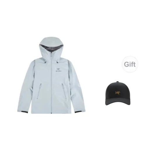 Arcteryx Alpha Series Windbreaker Jackets Men Misty Blue+Hats & Caps