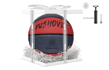 PUSHOVER Size 7 Indoor, Outdoor, All Basketball PU Black Red