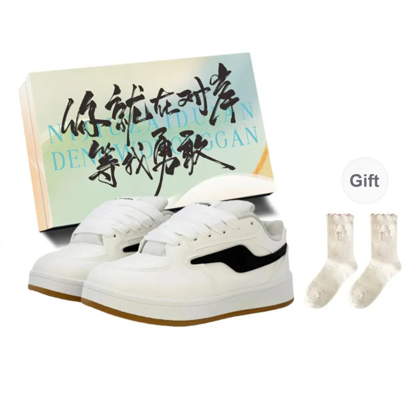 JimiXiong Low Top Skateboard Shoes Women's White Black-0