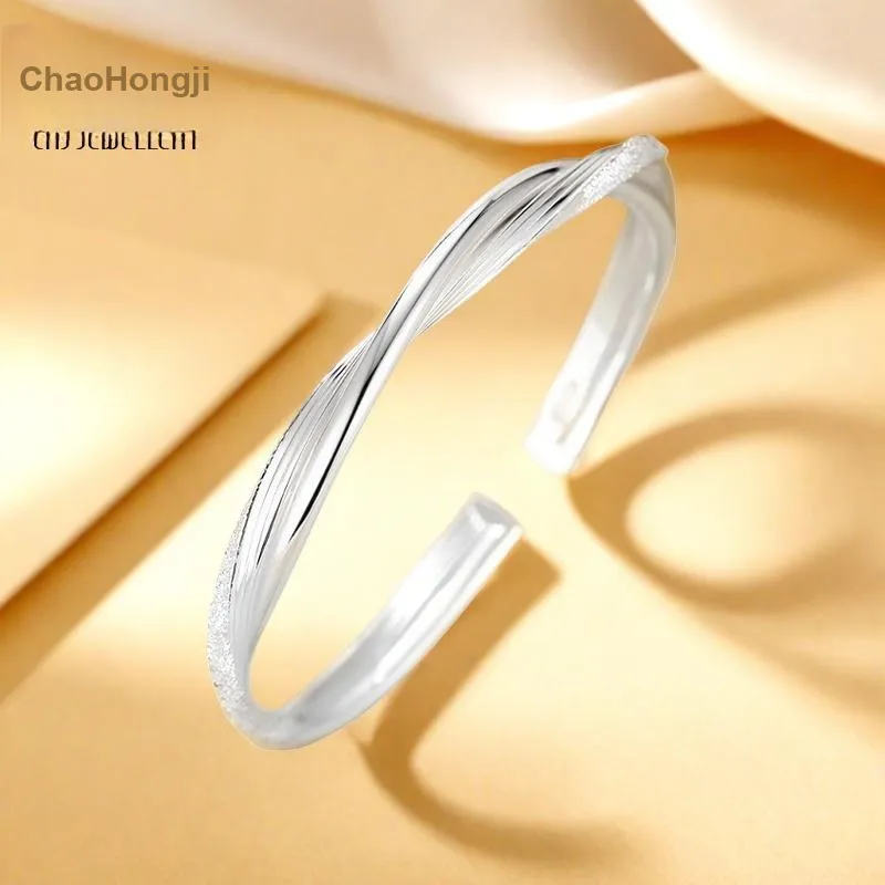 CHAOHONGJI 999 Fine Silver Bangles Women's-2