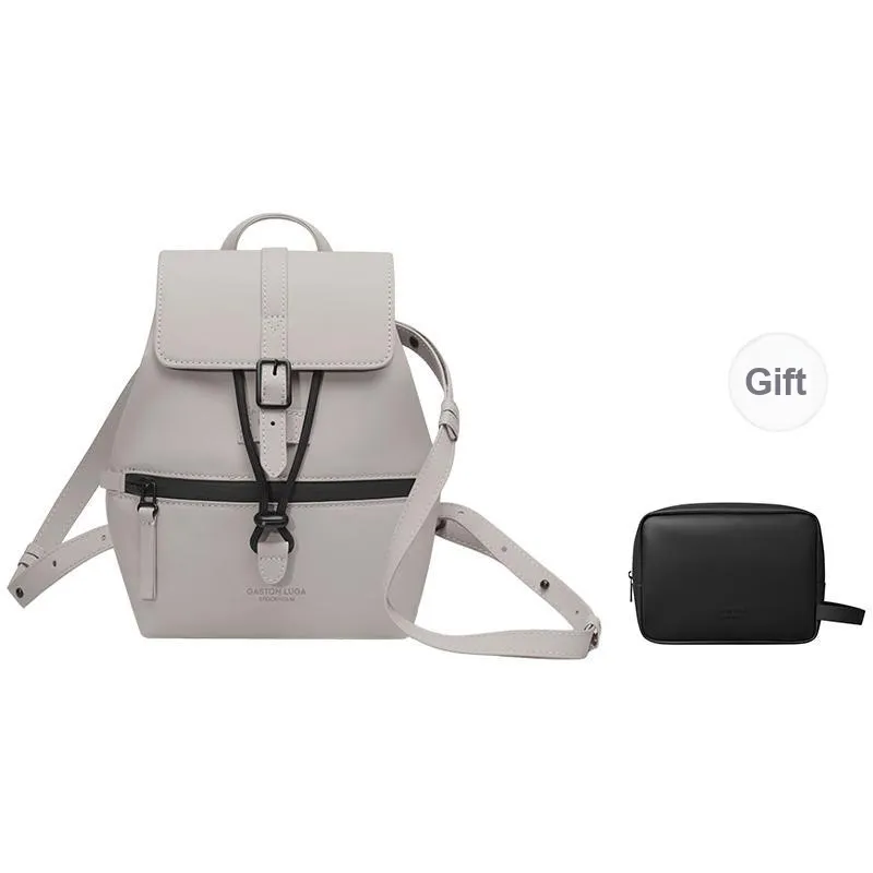 Gaston Luga Fabric Shoulder Bag, Crossbody Bag, Backpack Small Size Unisex Elegant Black/Light Taupe-4