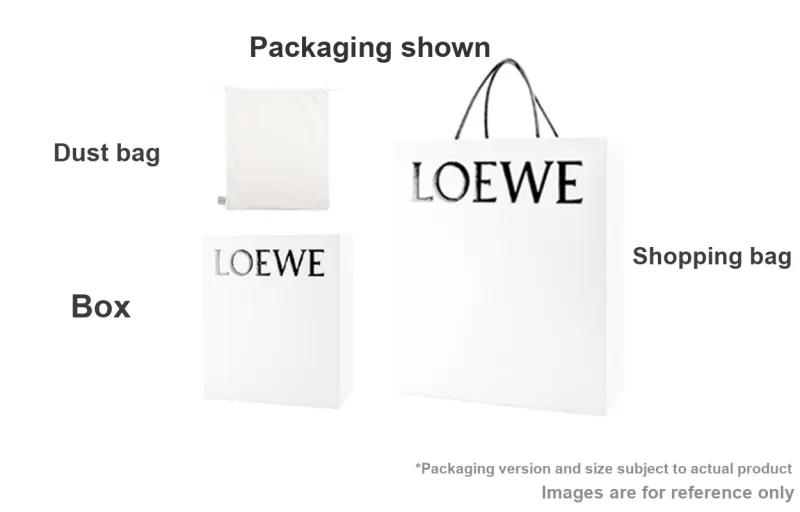 LOEWE Classic Calfskin Bag Charm Bag Accessory Women's Black & Soft White-3