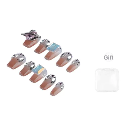 BDQC Мода Квадратный Ромб Ледяной Прозрачный Осветляющий Фальшивый Ногтей Средний LADDER И Короткий LADDER Розовый Градиентный Милый
