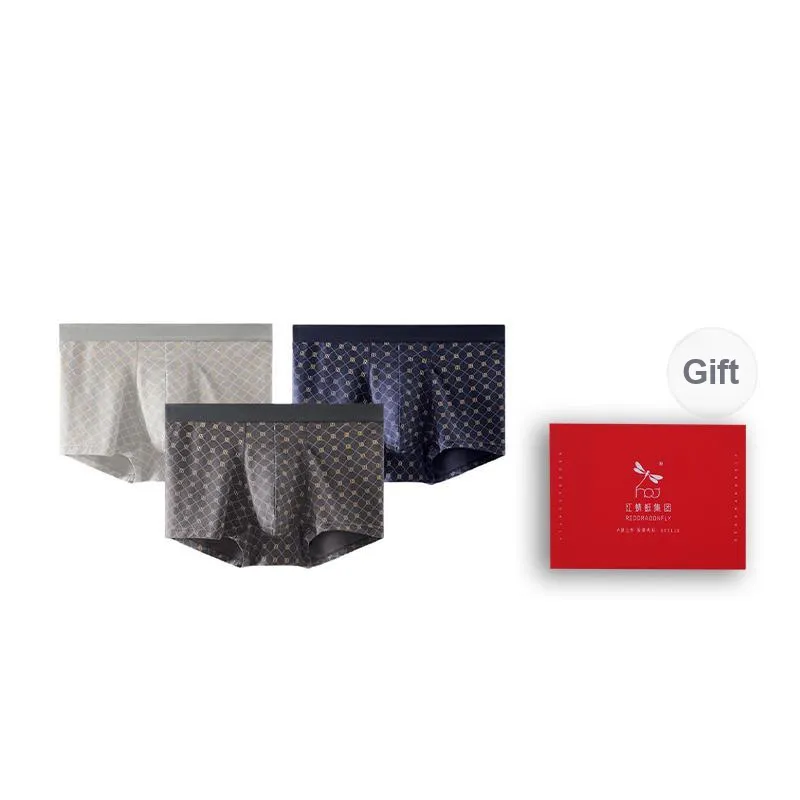 RED DRAGONFLY Cotton Panties Men's 3 Pack Gift Box Set-10