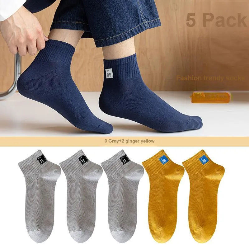 Lan Miao Mid Calf Socks Men's 5 Pack-9