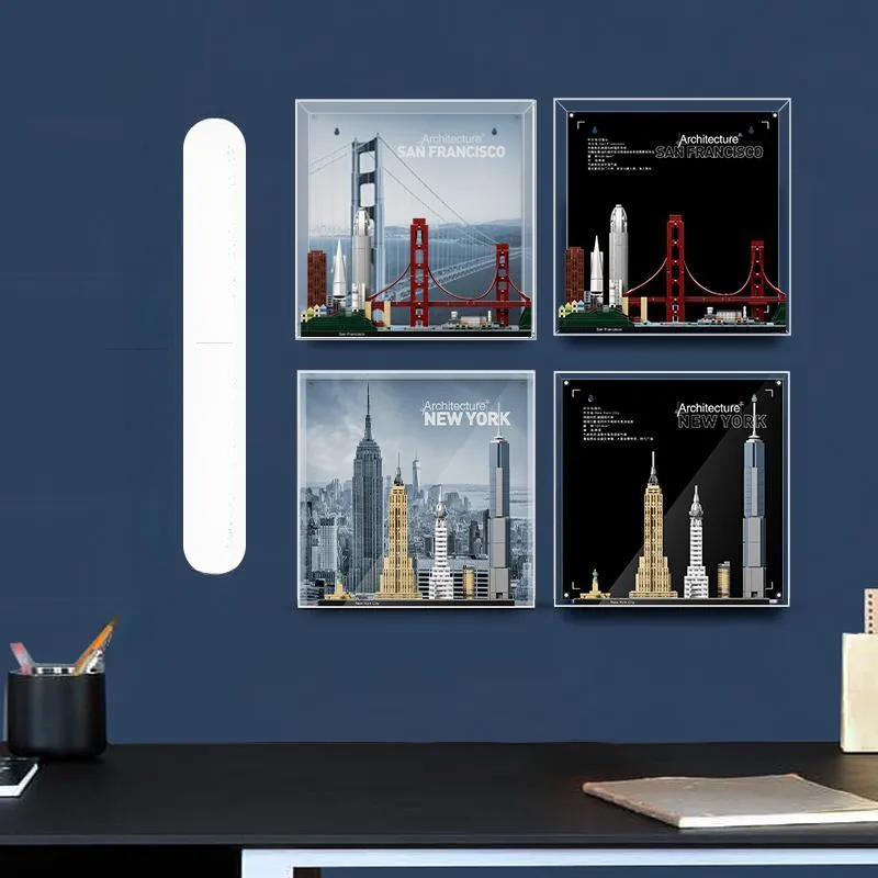 LIGHT YOUR BRICKS Compatibility Building Block Skyline Dual View Photo Frame Display Case Model Accessories-24