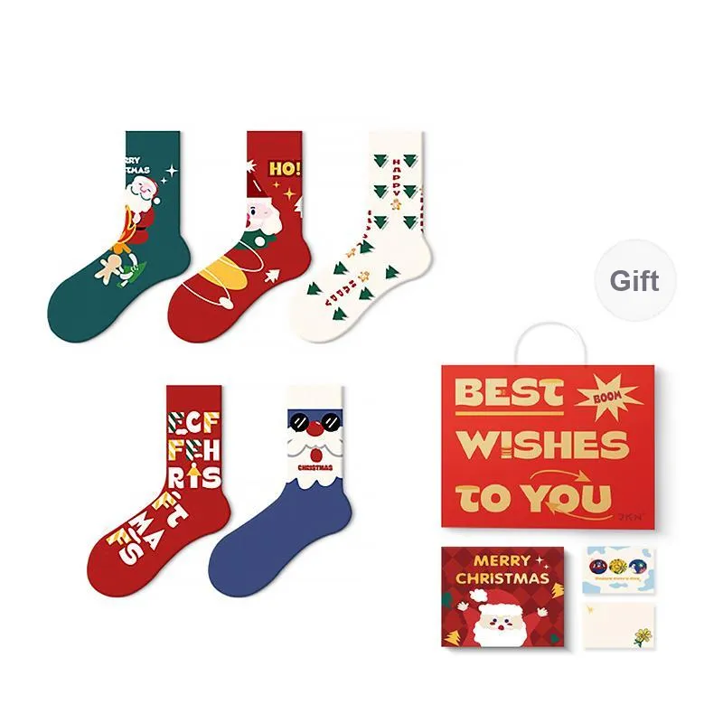 JKN Festival Gift Box Series Mid Calf Socks Unisex Box 5 Pack-10