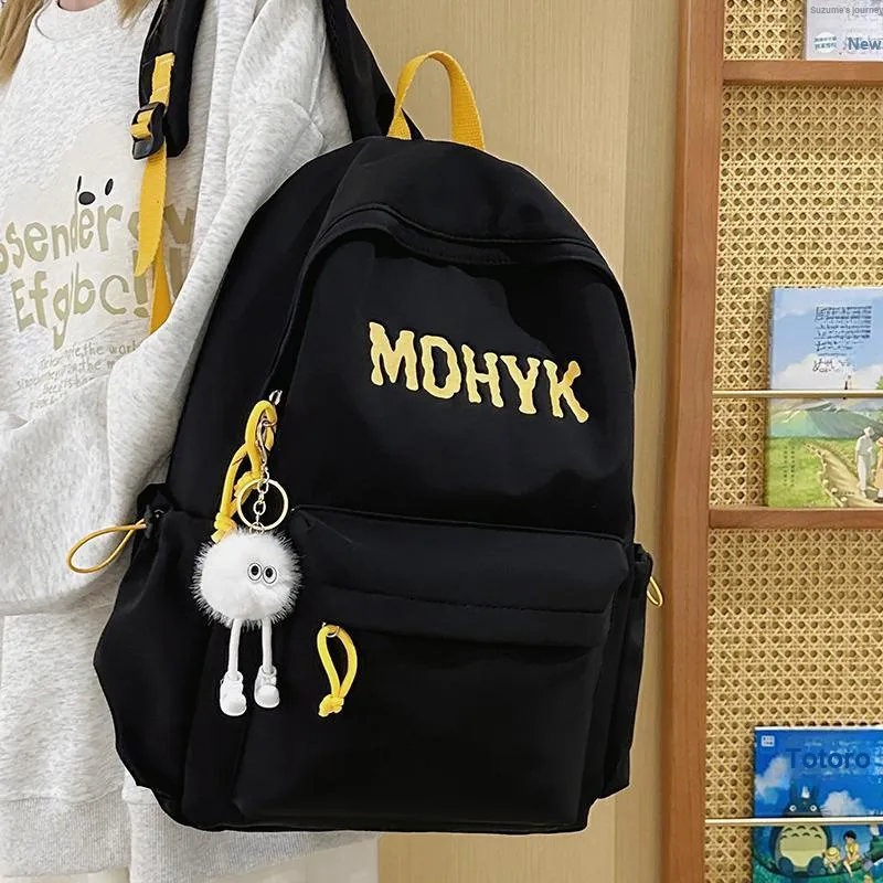 WICKBUEN Nylon Backpack Unisex White/Black/Purple/Yellow-8