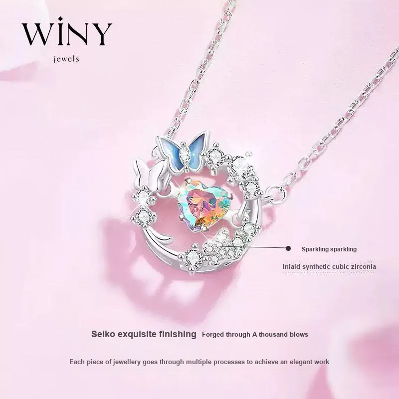 WINY 925 Sterling Silver Necklaces Women's Silver-3