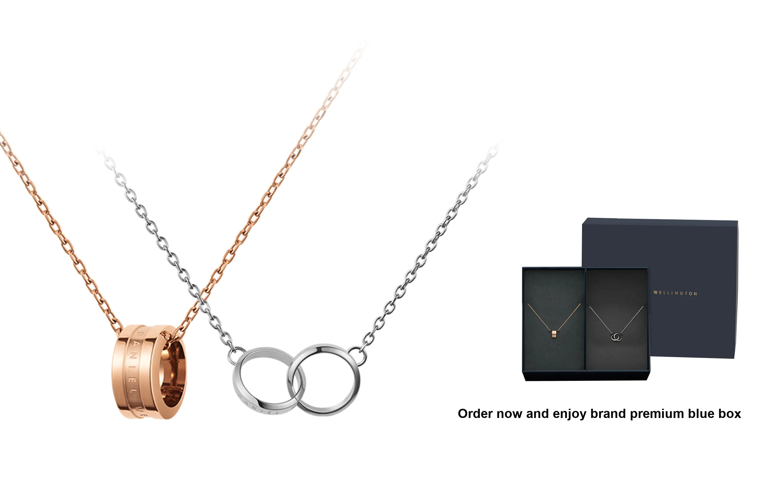 Daniel Wellington Alloy Necklaces Women's Rose Gold & Silver