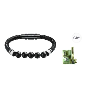TIANWANG Black Onyx Beads Bracelets Unisex Black