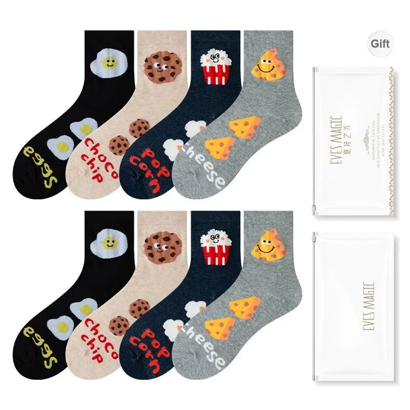 XIA.WA.ZHI.XIU Mid Calf Socks Women's Shopping Bag 8 Pack-0