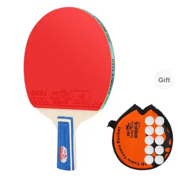 DOUBLEFISH Ping Pong Paddles Unisex All Wood Red Single Auction Set