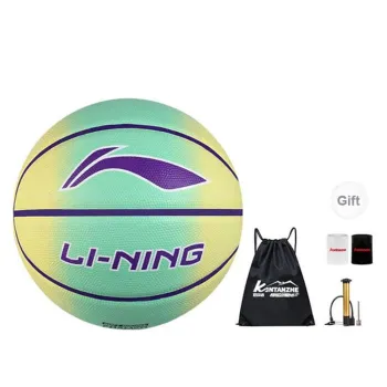 LiNing Rubber Basketball Yellow Green Size 7 Training Unisex