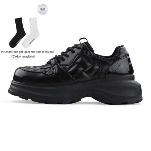 HANQIAORIJI Rakura Series Chunky Sneakers Unisex Low-Top Black