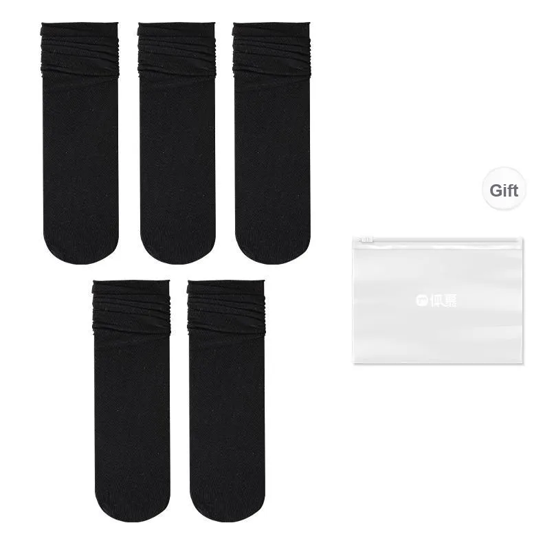 Temooues Mid Calf Socks Women's Shopping Bag Combo Set-11