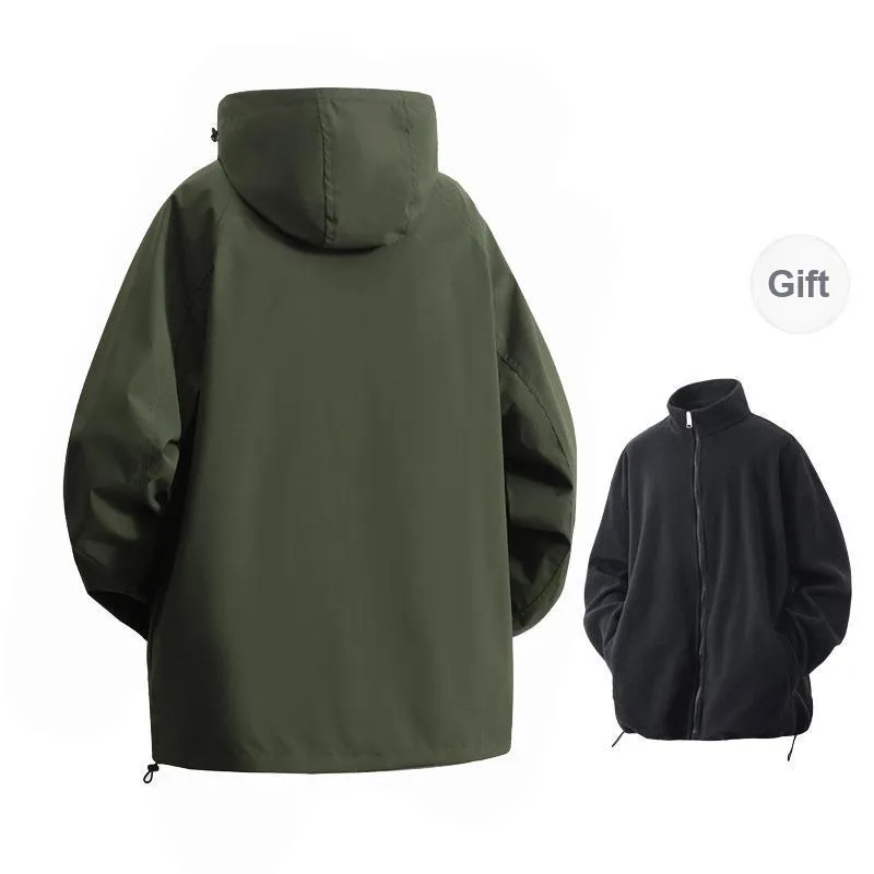 FASTFISH Thermal 3 in 1 Windbreaker Jacket Unisex Khaki-5