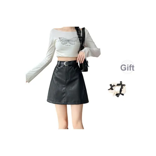 TURN UP Кожаные короткие юбки Женские
