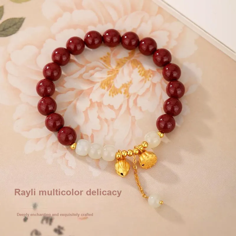 JINLIUFUJIXIANG Cinnabar Bracelets Unisex-2