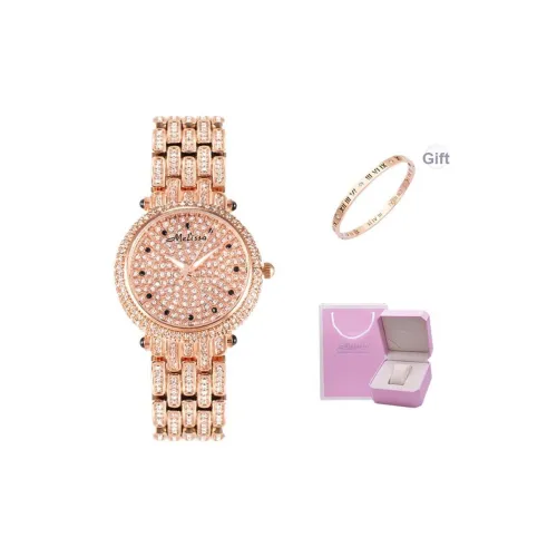 Melissa Кварцевый механизм Часы Женские Золотистый циферблат