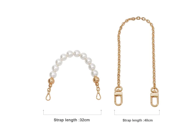 GUYI Metal Bag Accessory Pearl Chain Women's Gold-Tone-2