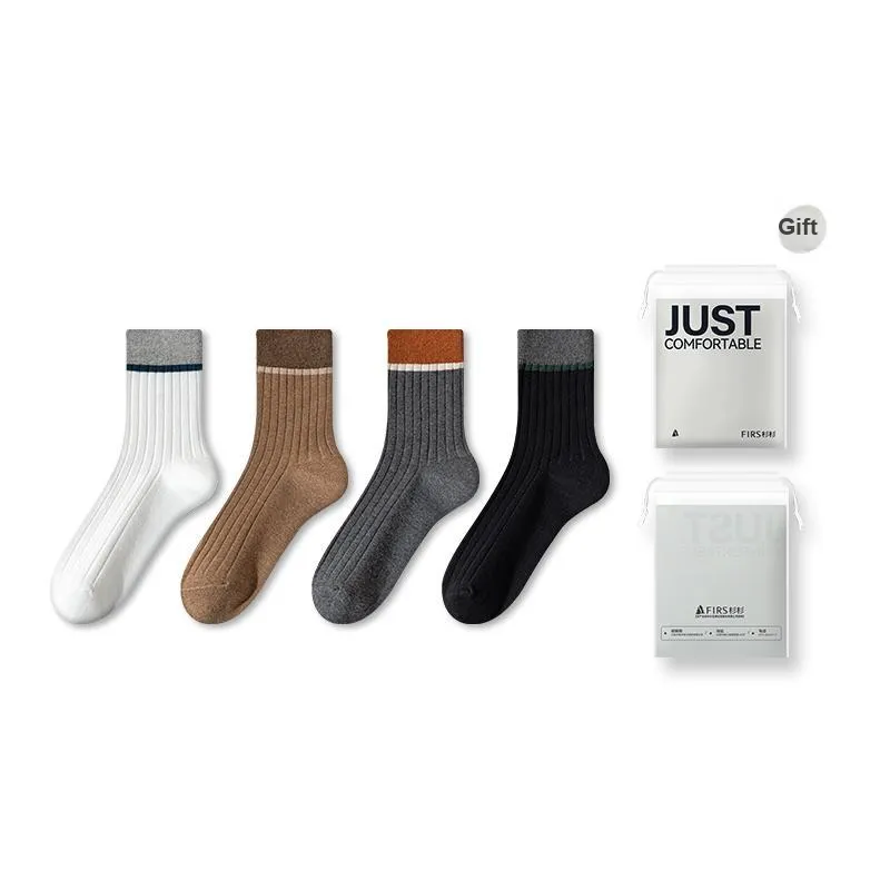 FIRS Mid Calf Socks Men's Shopping Bag 4 Pack-0