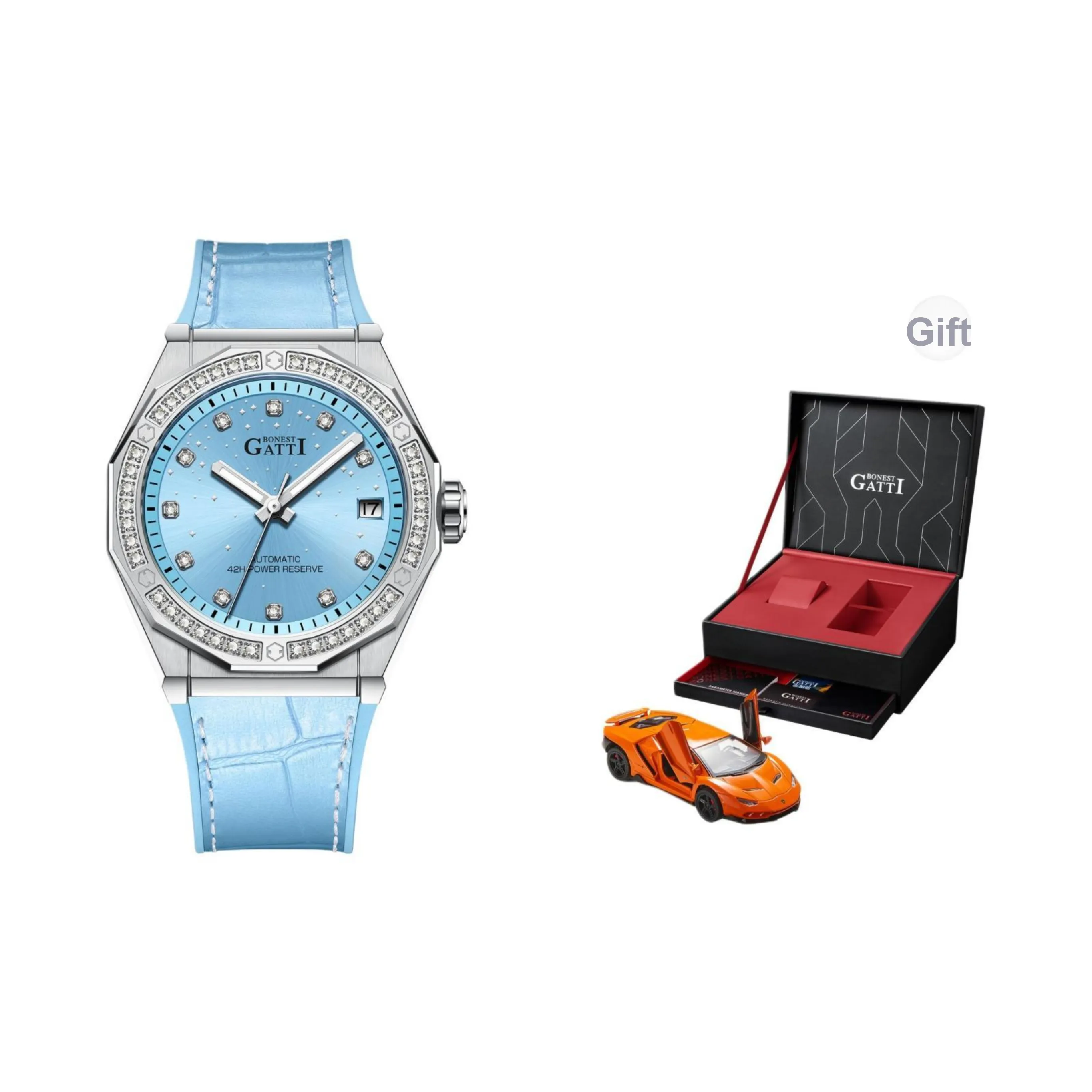 Bugatti Автоматический Механический Movement Женские Phantom Hour Часы 36мм*36мм*8мм Синий