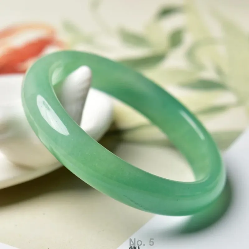 Artisan Lock Heart Jade Aventurine Jade Bangles Women's-3