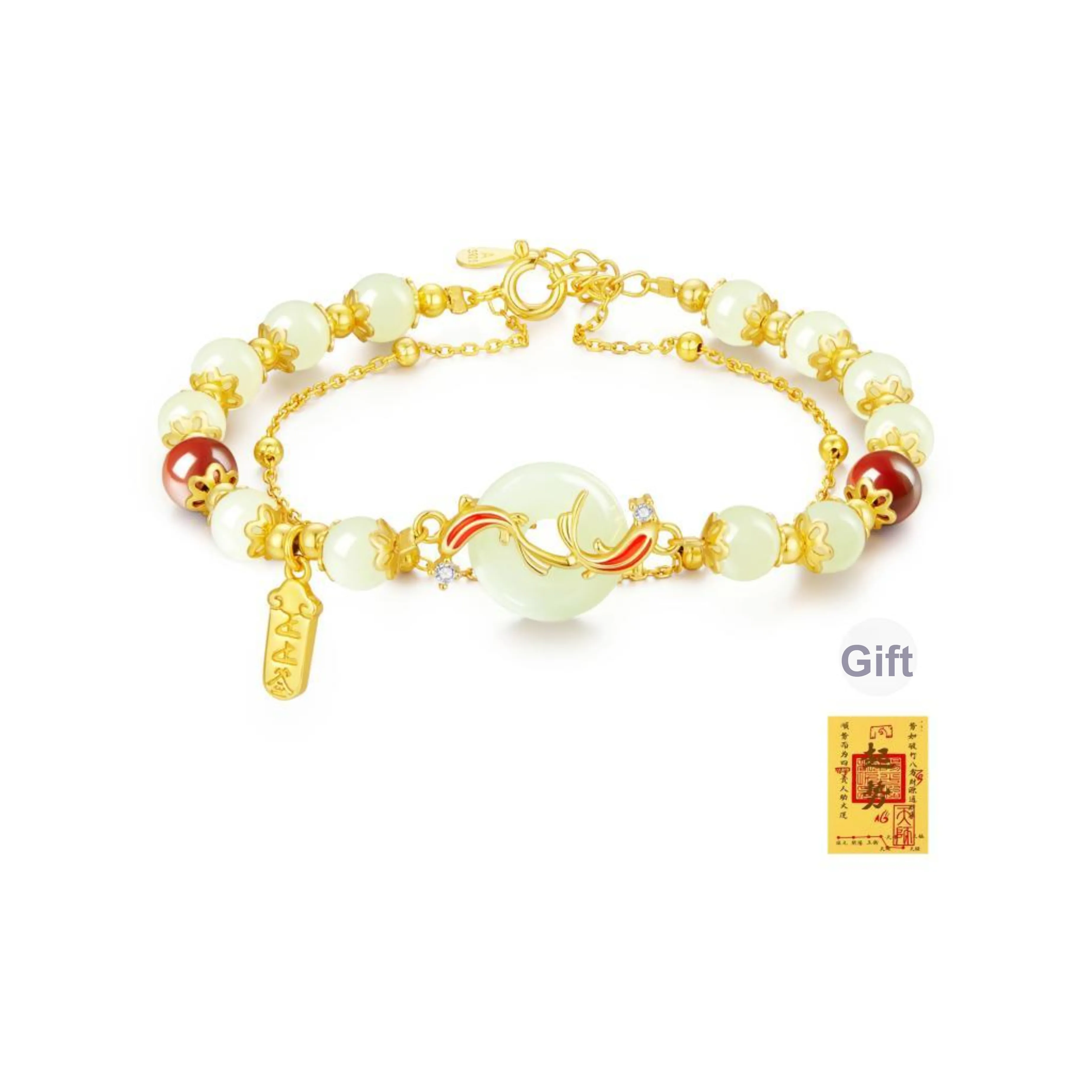 Central Fashion Hetian Jade Bracelets Green Jade Women's