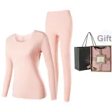 Women's Crew Neck Clothing Sets (Cherry Blossom Pink) German Fleece Heat/Seamless Antibacterial
