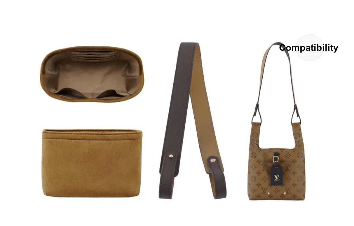 Lan Bao Fan Nylon Shoulder Strap, Liner, Storage Bag, Medium Bag Lining Bag, Accessory Women's Brown