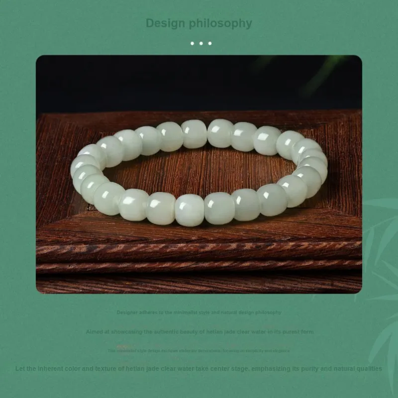 LAOMIAO Hetian Jade Pale Greenish White Jade Women's-9