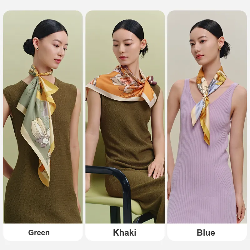 WENSLI Silk Scarves Women's-8