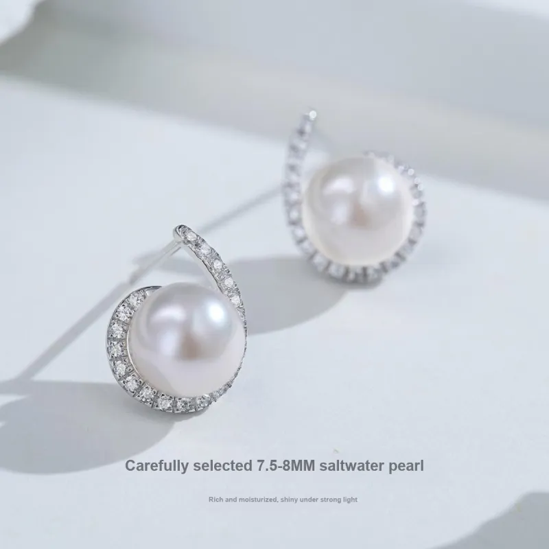 ME LUXE Saltwater Pearl Stud Earrings Women's-2