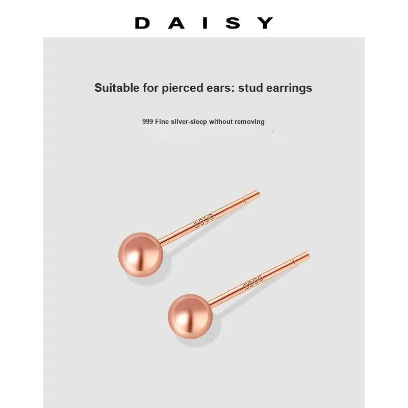 Daisy Dream 999 Fine Silver Stud Earrings Women's-4