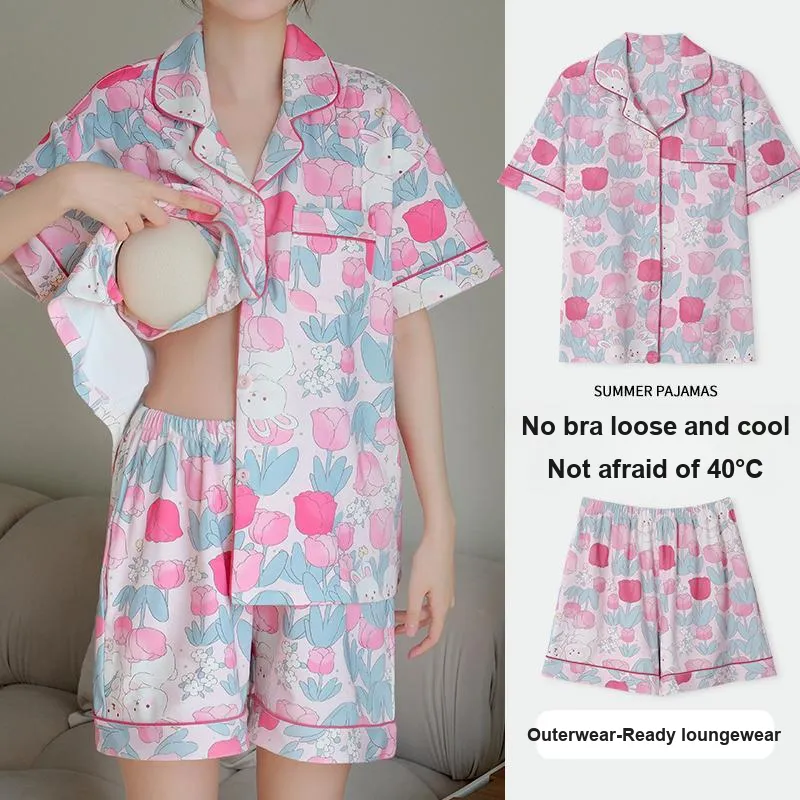 Lan Miao Pajama Set Women's QY Imitation Cotton Women's 24319-2