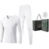 Men's V-Neck Clothing Sets (Bleached) 100% cotton, Skin-Friendly, 3A Antibacterial