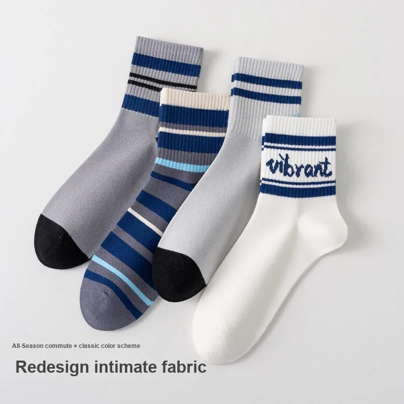 Lan Miao Mid Calf Socks Men's Combo Set-16
