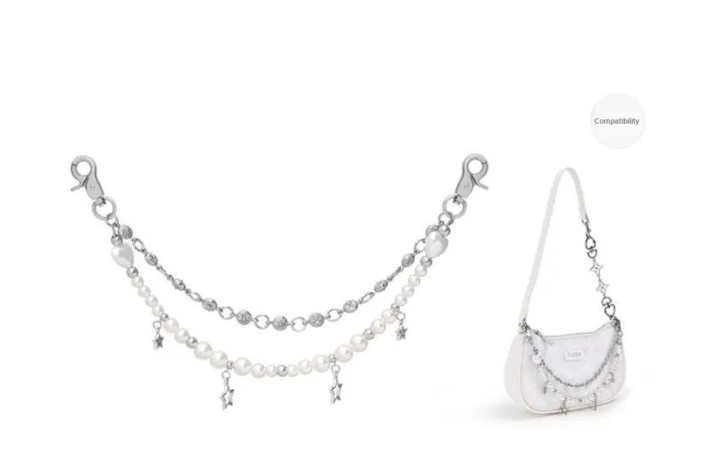 Lan Bao Fan Alloy Metal Bag Accessory Bag Strap Unisex Silver-25