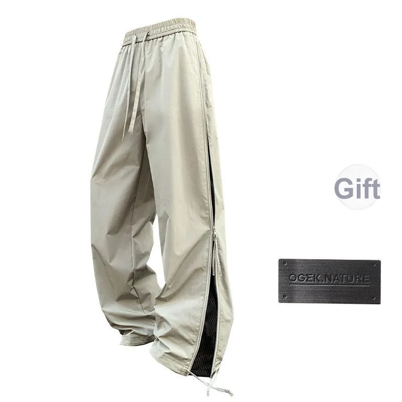 OGEK Casual Pants Unisex Black Comes With Brooch-4